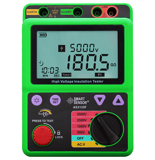 ?，?AS3125F數(shù)字兆歐表 高壓絕緣電阻表 5000V電子搖表測試儀